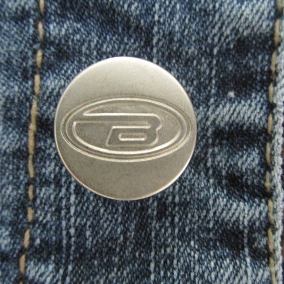 BONGO GIRL'S SIZE 18  1/2 PLUS JEAN JACKET MED BLUE SLUB STRETCH DENIM LEOPARD - Picture 5 of 11